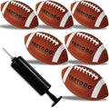 6 Pack Football Size 6/9 Official Sized Ball with Textured Grip for Youth High School&College