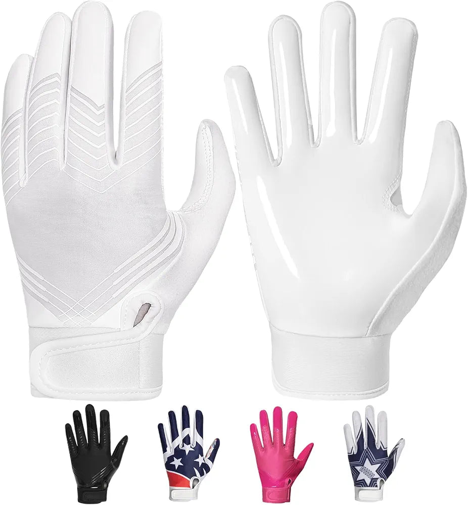 Football Gloves Adult Men, Youth Kids Football Gloves with Super Sticky Grip, Receiver Glove Best Gift for Adult Youth Kids Boys 8-12