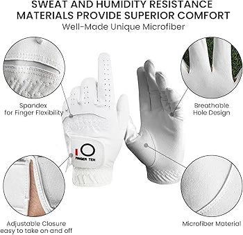 All Weather Grip Golf Gloves Men Value 3 Pack for Right Handed Golfer,